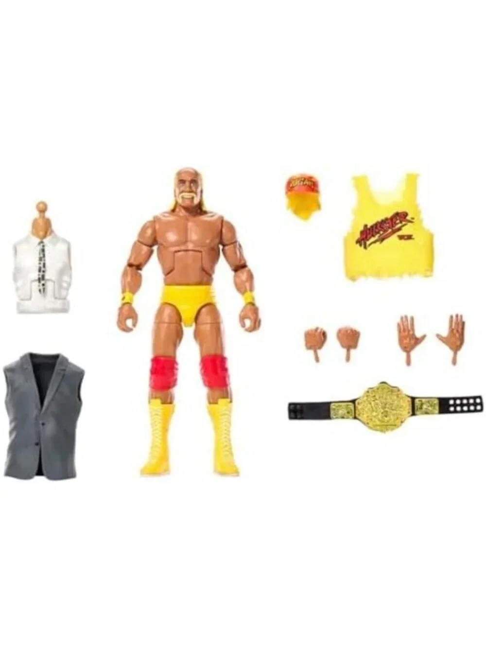 Wrestling Action Figure with World Heavyweight Belt - Elite Collection Toy